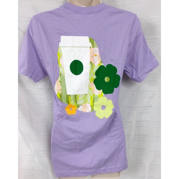 Starbucks Employee T Shirt Flowers Lavender Purple Size XS New - Picture 1 of 3